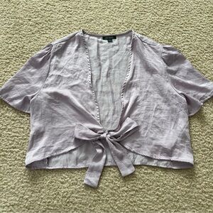 Wild Fable Lilac Front-Tie Crop Top